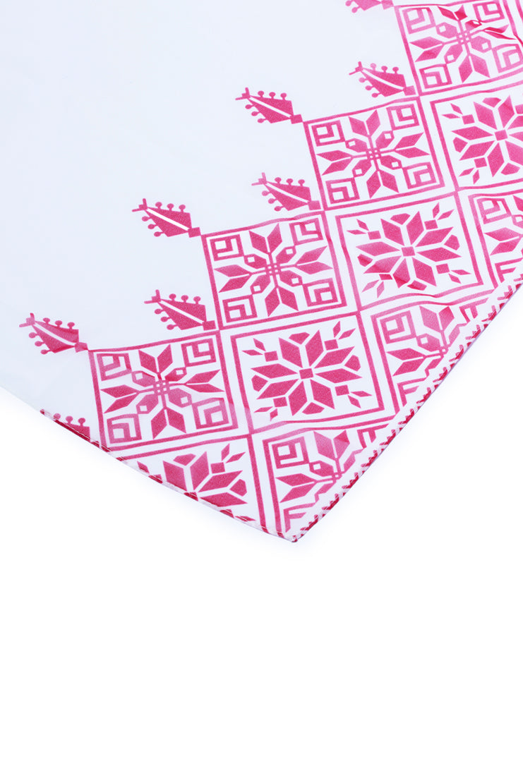 Tatreez Pattern Print Chiffon Unisex Scarf