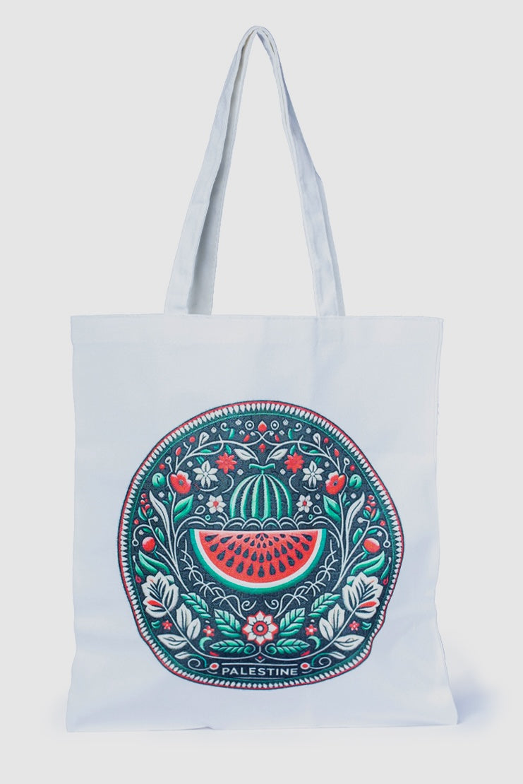 Watermelon Palestine Print Tote Bag