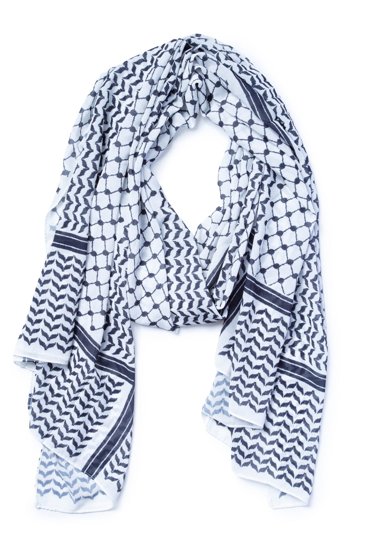 Kuffeyeh Print Chiffon Unisex Scarf