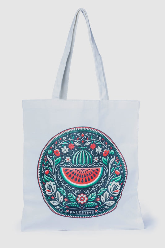 Watermelon Palestine Print Tote Bag
