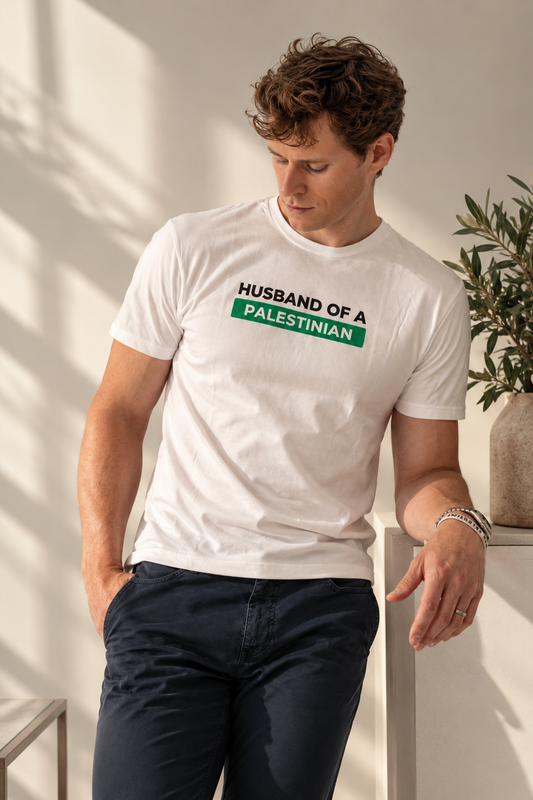 Husband Of A Palestinian Tee - White