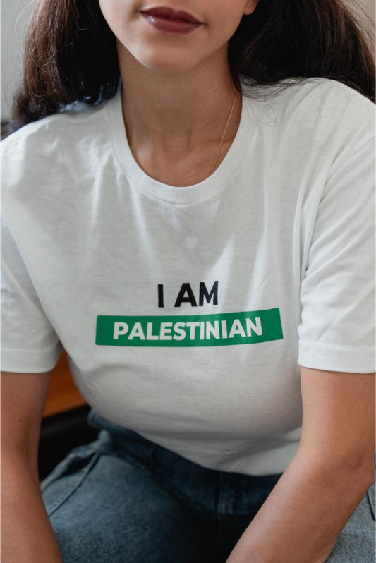I Am Palestinian Tee - White