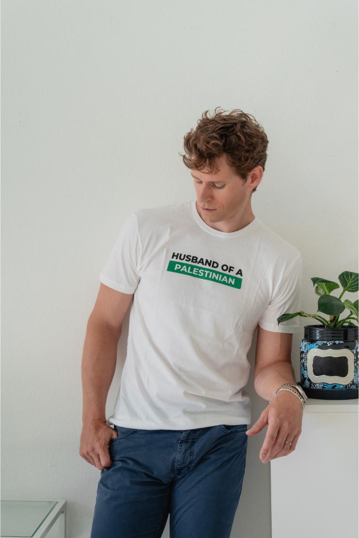 Husband Of A Palestinian Tee - White