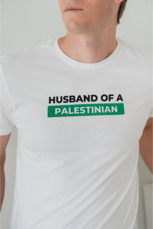 Husband Of A Palestinian Tee - White